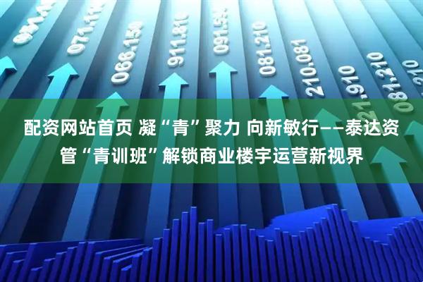 配资网站首页 凝“青”聚力 向新敏行——泰达资管“青训班”解锁商业楼宇运营新视界